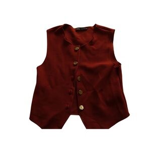 Zara Rich Red Knit vest Top old money classy formal